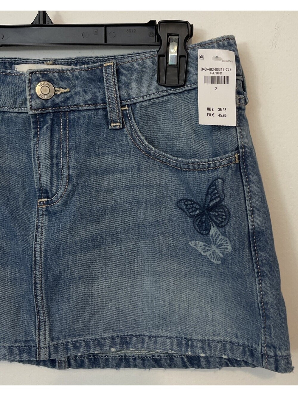 Hollister Womens Size 2 / w26 Denim Jean Mini Skirt W/Built In Shorts NWT! A5088 - Picture 2 of 8